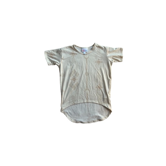 NWT! Cream & Beige Aztec Printed LuLaRoe Kids’ Gracie Top - Picture 1 of 3